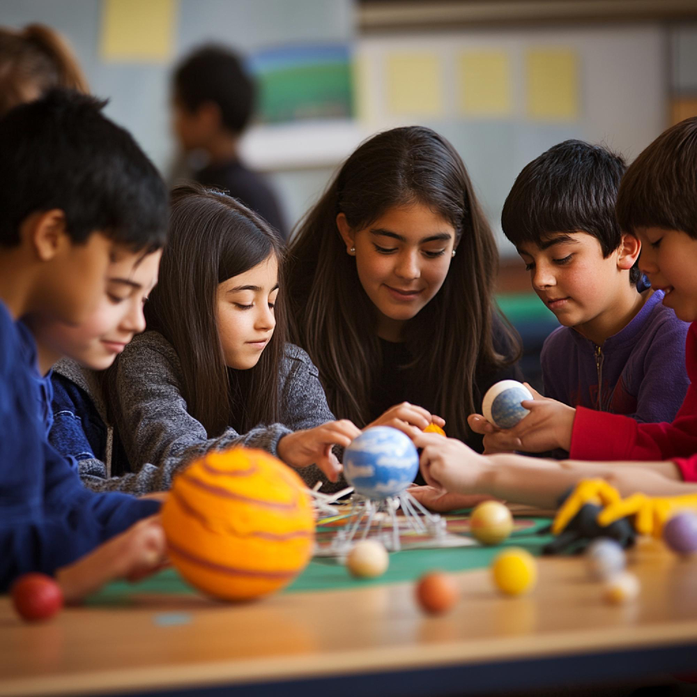 Students learning in classroom